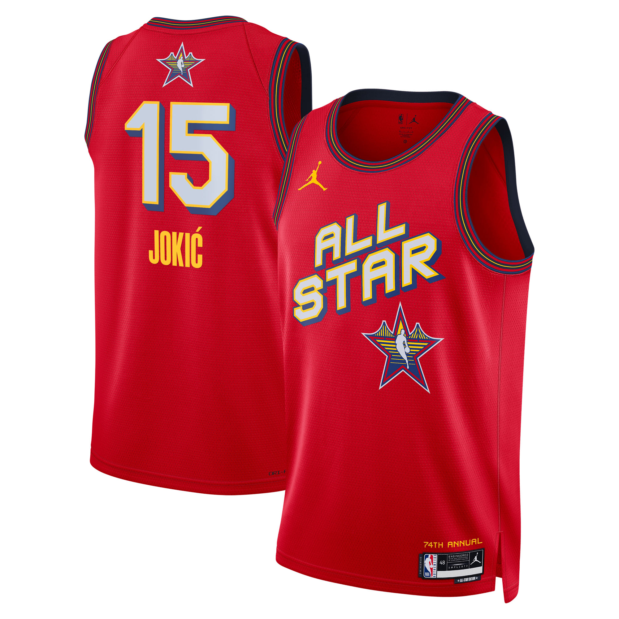 Nba Jordan Brand All Star 2025 Swingman Jersey - Red - Nikola Joki? - Unisex