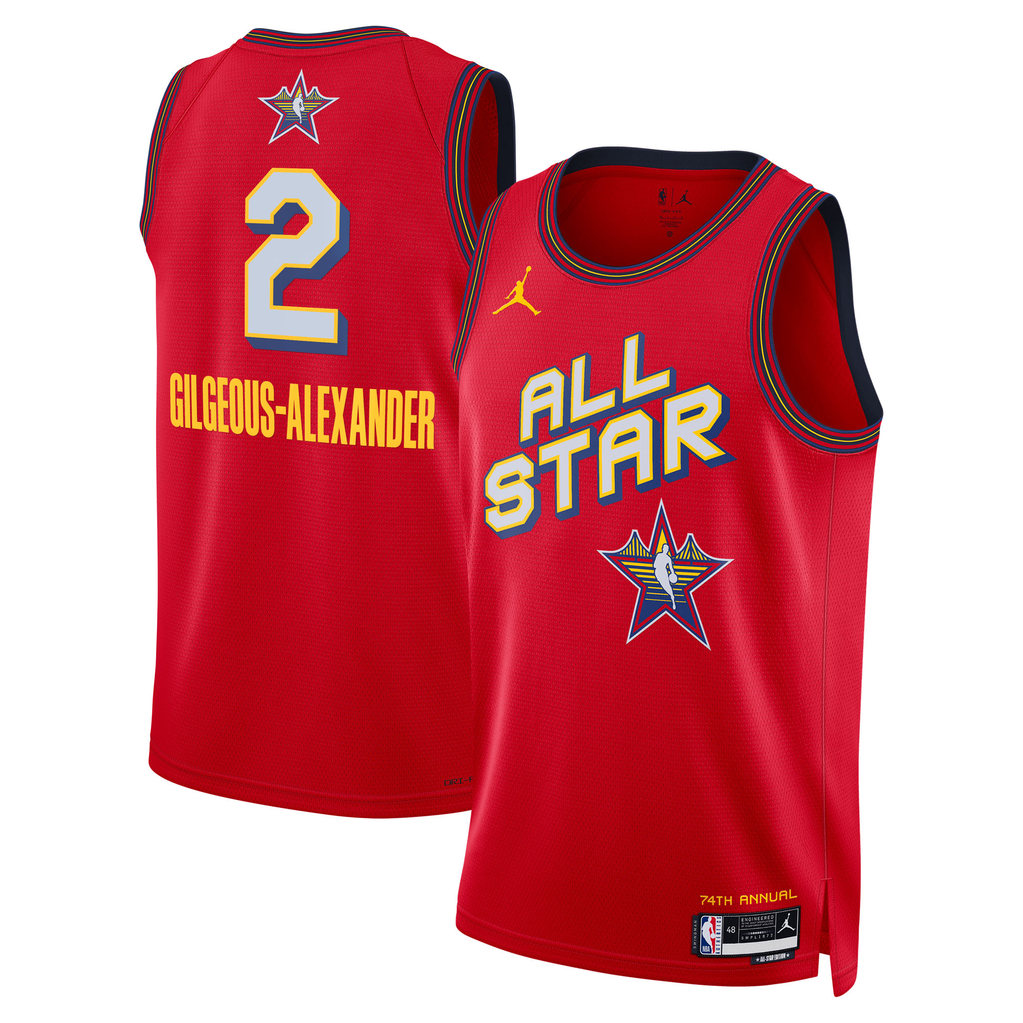 Nba Jordan Brand All Star 2025 Swingman Jersey - Red - Shai Gilgeous-alexander - Unisex