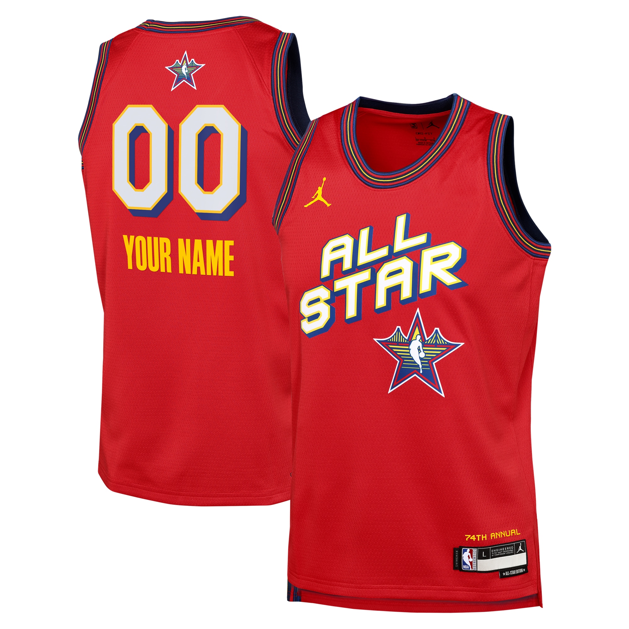 Nba Jordan Brand All Star 2025 Swingman Team Jersey - Red - Youth