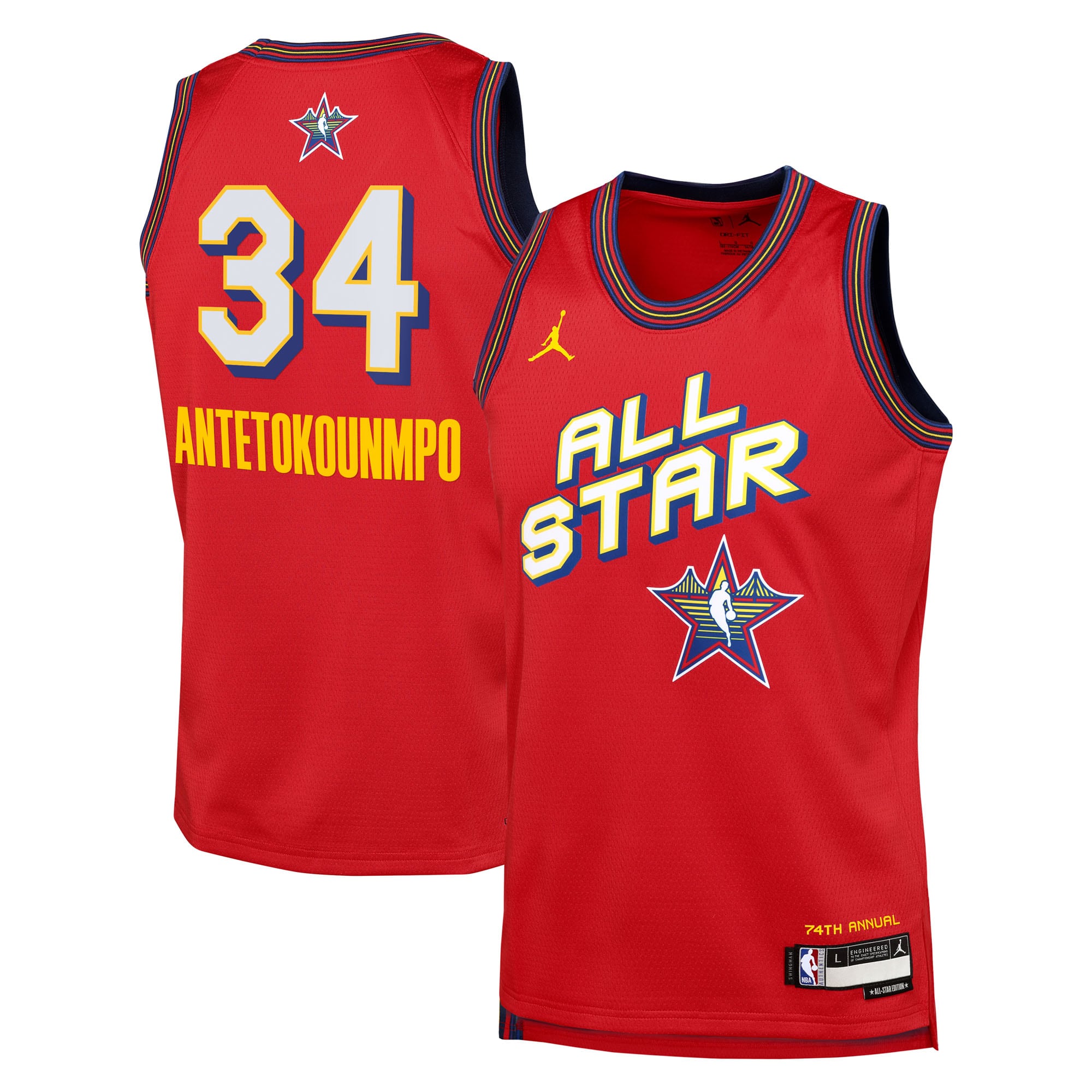 Nba Jordan Brand All Star Swingman Team Jersey - Red - Giannis Antetokounmpo - Youth