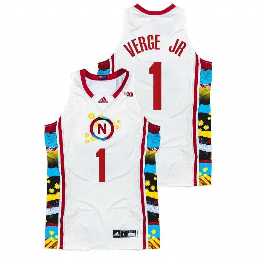 Nebraska Cornhuskers Alonzo Verge Jr. 1 2022 White Honoring Black Excellence Sunflower Bhm Men Jersey