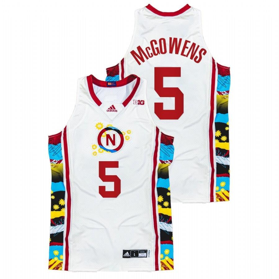 Nebraska Cornhuskers Bryce Mcgowens 5 2022 White Honoring Black Excellence Sunflower Bhm Men Jersey