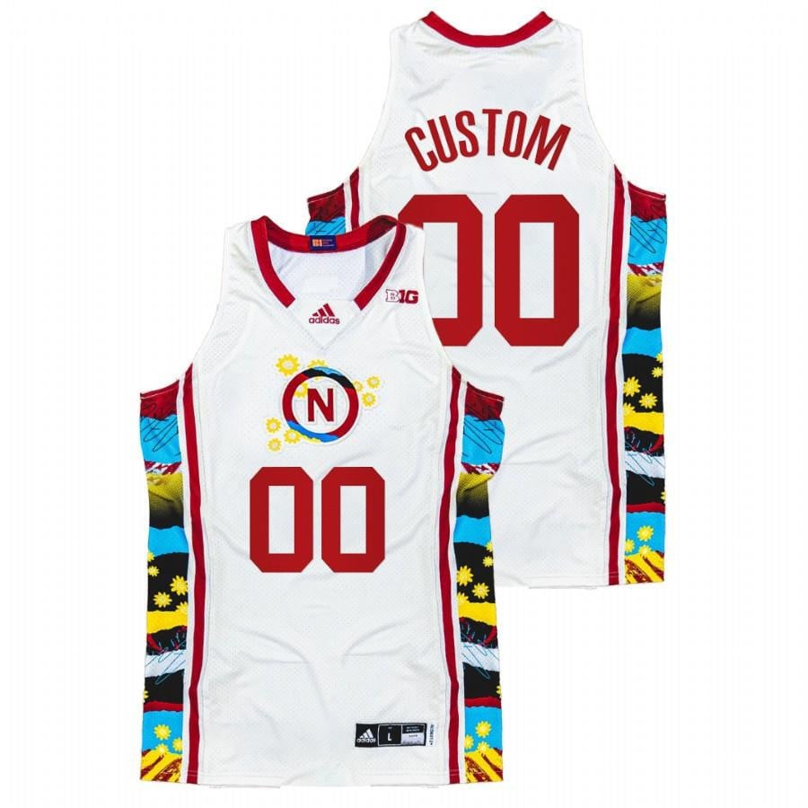 Nebraska Cornhuskers Custom 2022 White Honoring Black Excellence Sunflower Bhm Men Jersey