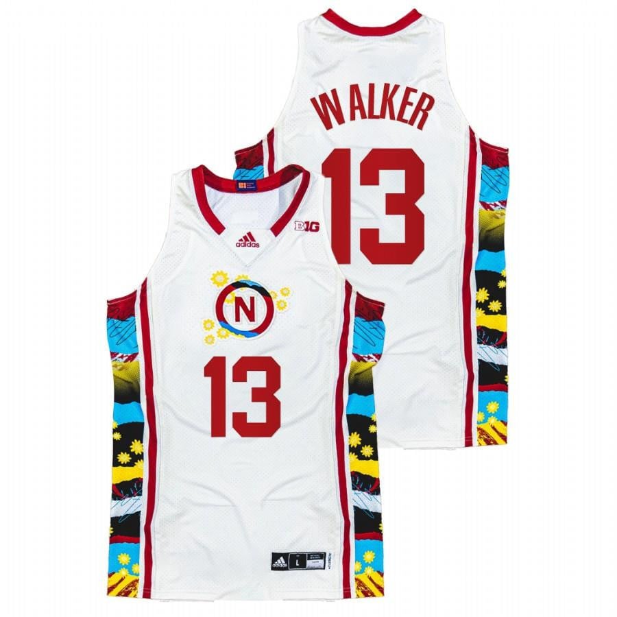 Nebraska Cornhuskers Derrick Walker 13 2022 White Honoring Black Excellence Sunflower Bhm Men Jersey