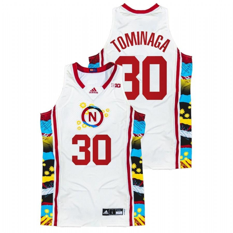 Nebraska Cornhuskers Keisei Tominaga 30 2022 White Honoring Black Excellence Sunflower Bhm Men Jersey