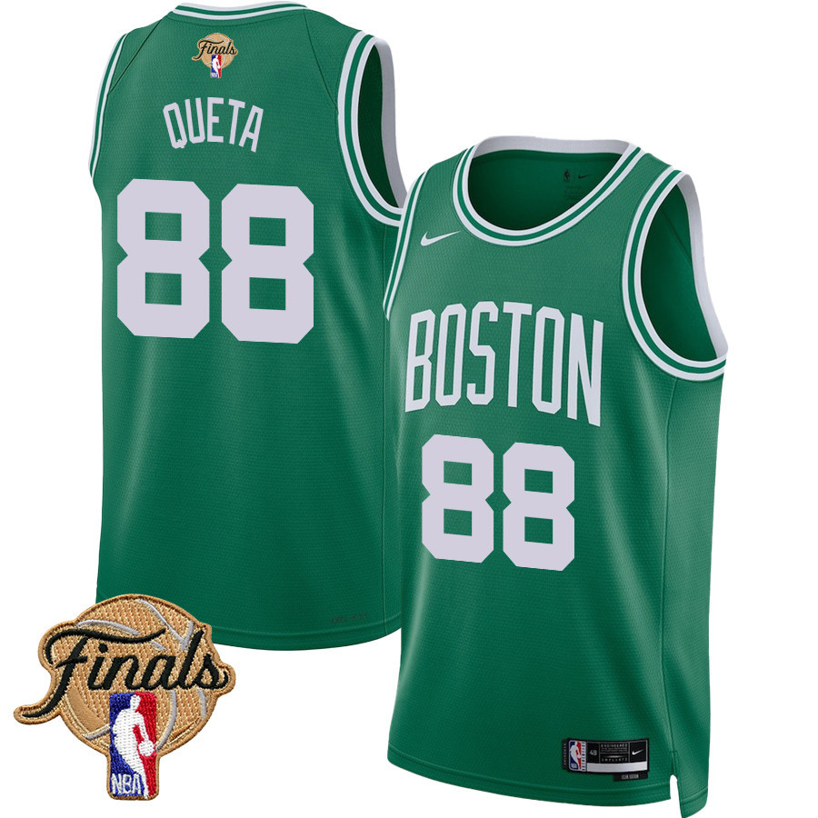 Neemias Queta 88 Boston Celtics 2024 Finals Patch Icon Edition Jersey - Kelly Green