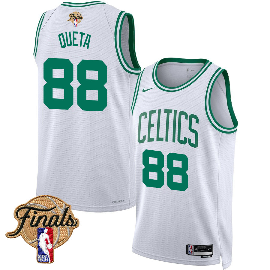 Neemias Queta 88 Boston Celtics 2024 Finals Patch Swingman Jersey - Association Edition - White