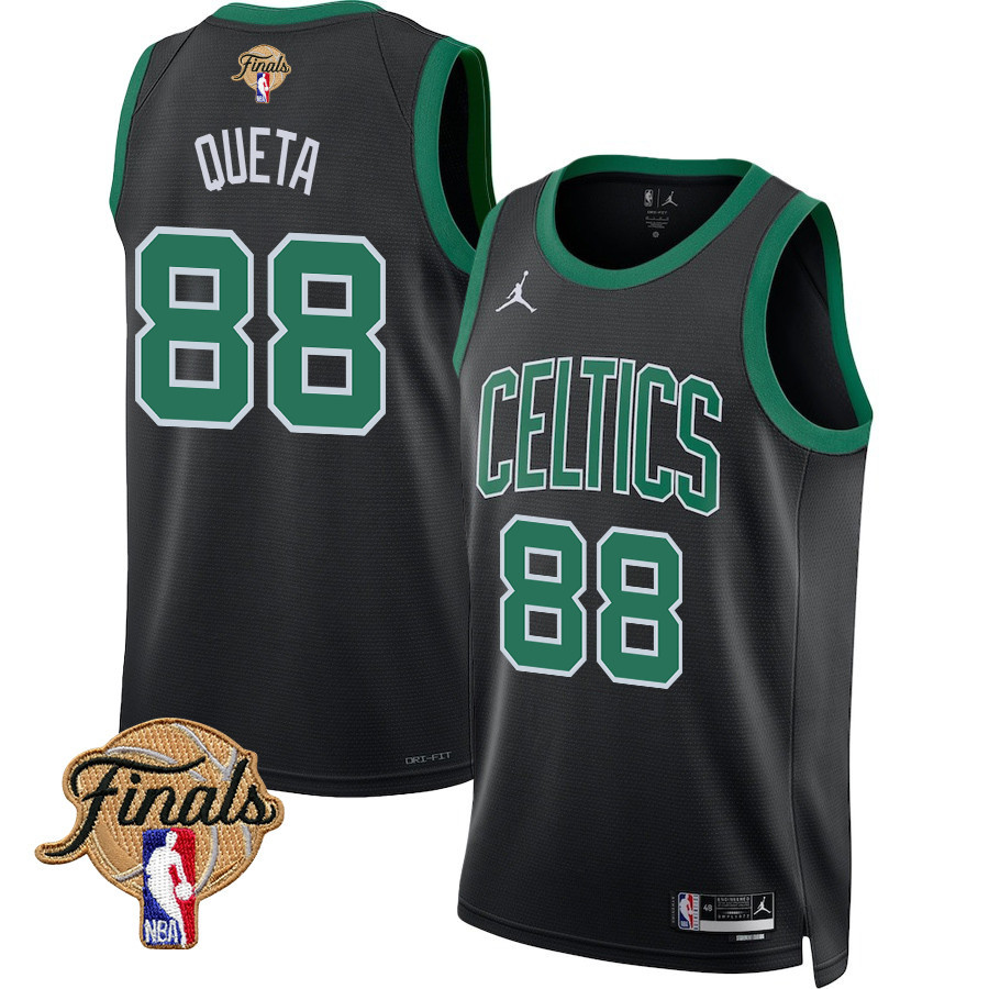 Neemias Queta 88 Boston Celtics 2024 Finals Patch Swingman Jersey - Statement Edition - Black