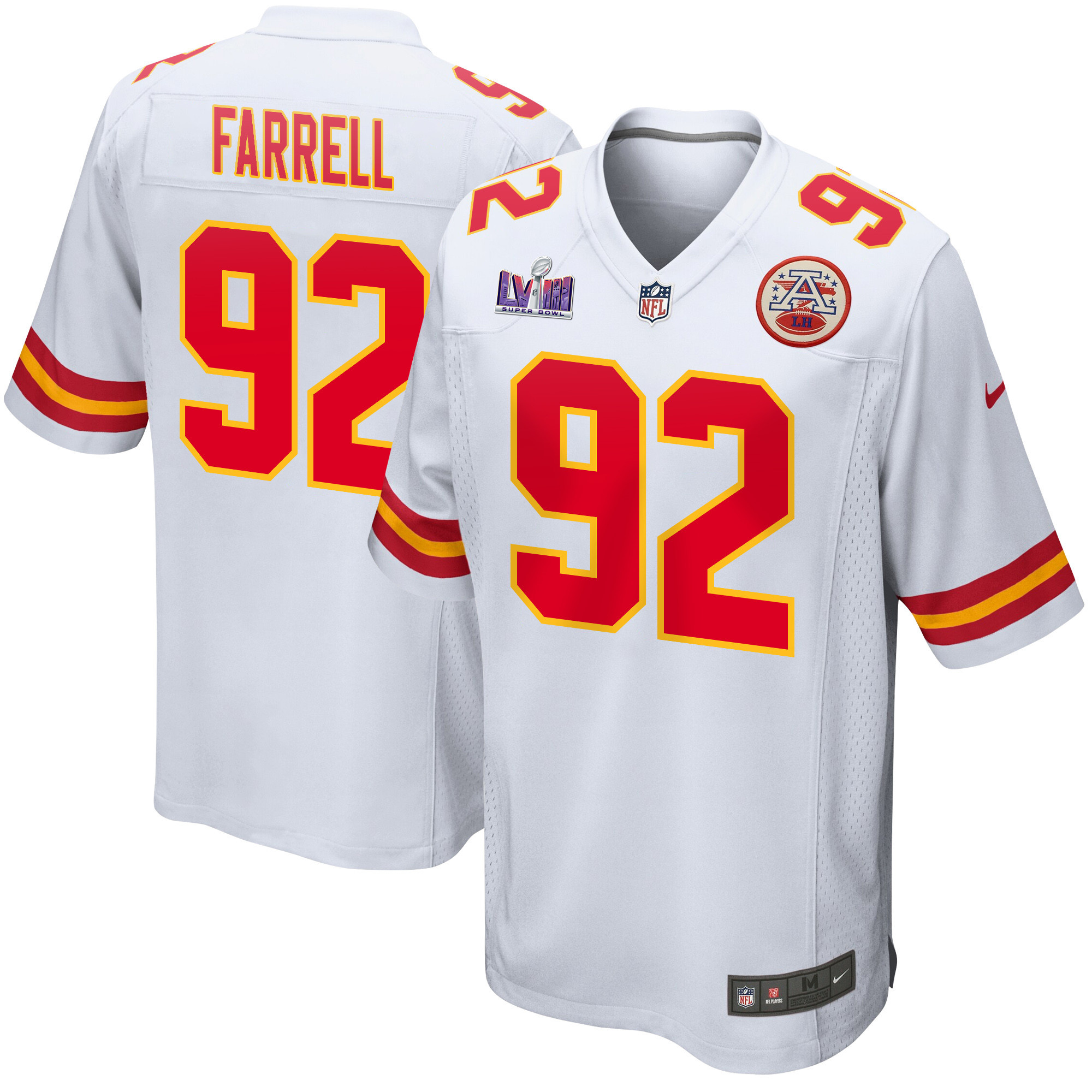 Neil Farrell 92 Kansas City Chiefs Super Bowl Lviii Patch Game Men Jersey - White Js5849