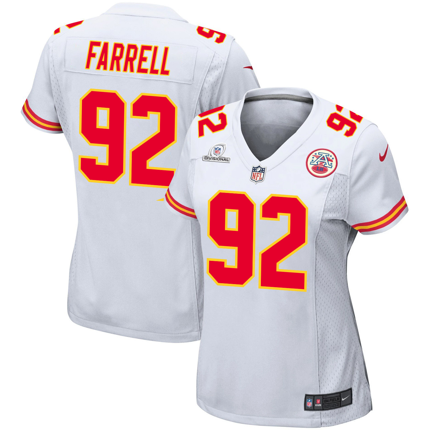Neil Farrell 92 Kansas City Chiefs Super Bowl Lviii Patch Game Women Jersey - White Js7415