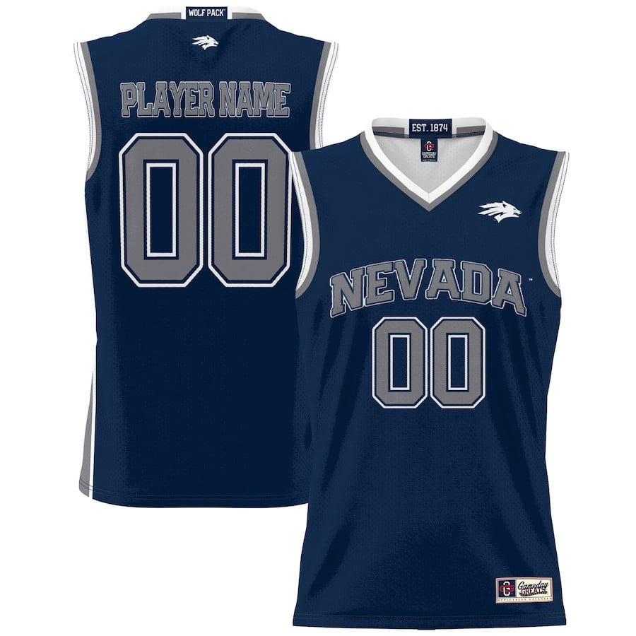 Nevada Wolf Pack Unisex Nil Men Basketball Custom Jersey - Navy