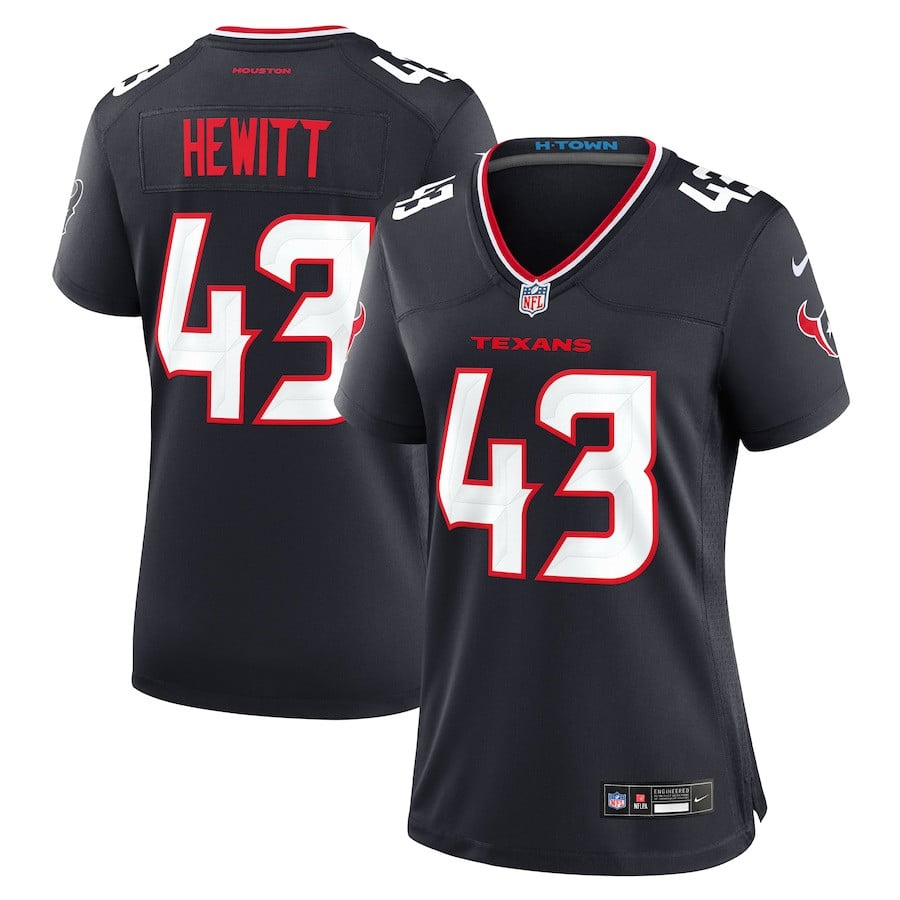 Neville Hewitt 43 Houston Texans Women's Team Game Jersey - Navy Js4471