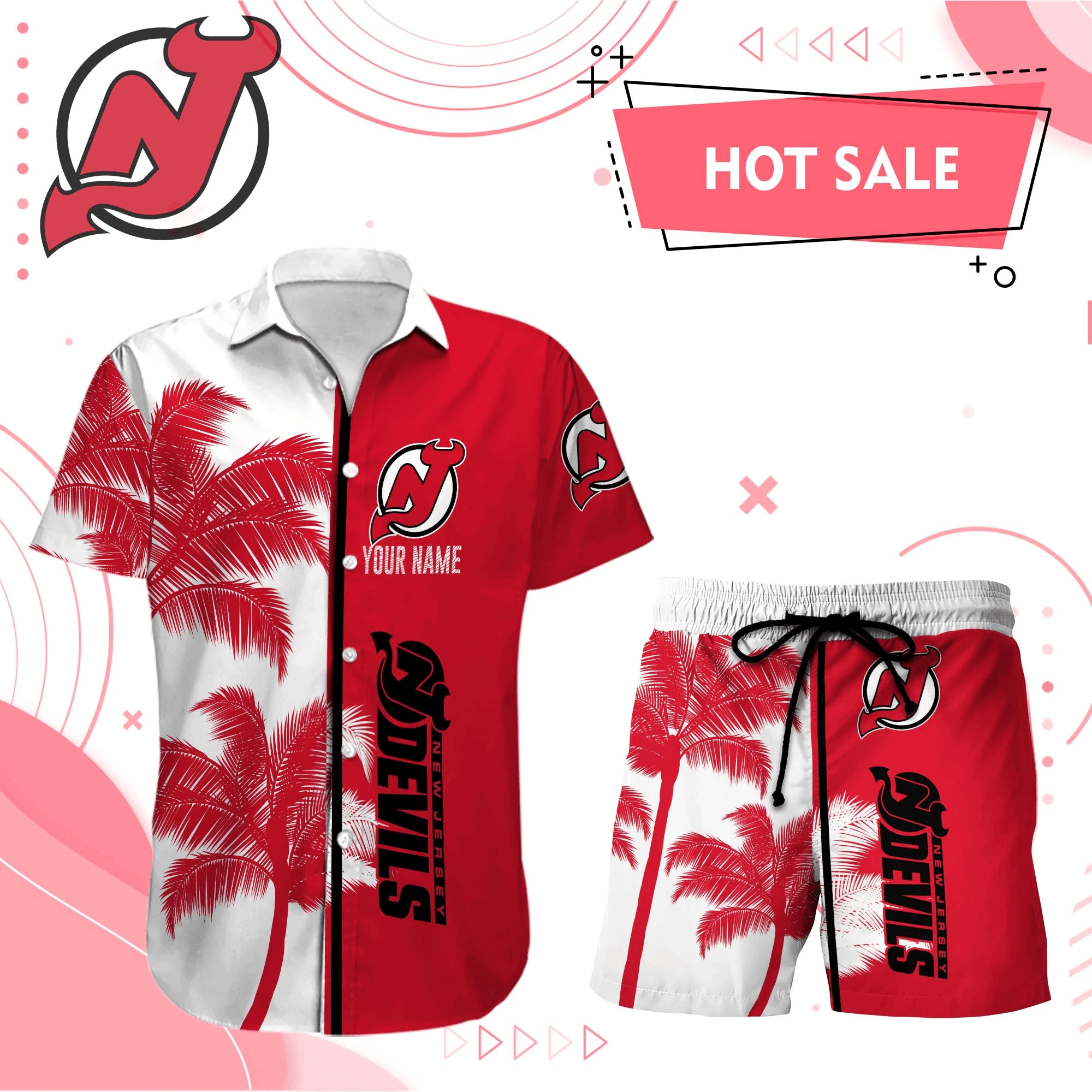 New Jersey Devils Hawaiian Shirt And Set - Customized