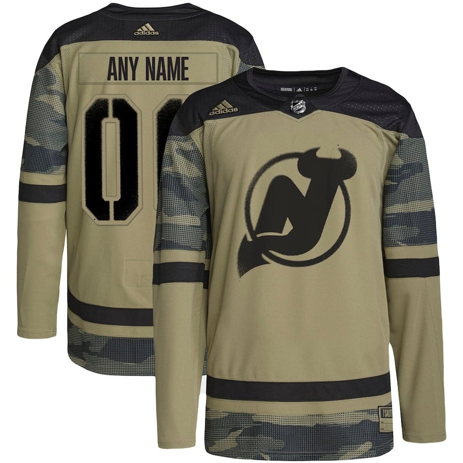 New Jersey Devils Military Appreciation Team Custom Practice Jersey - Camo