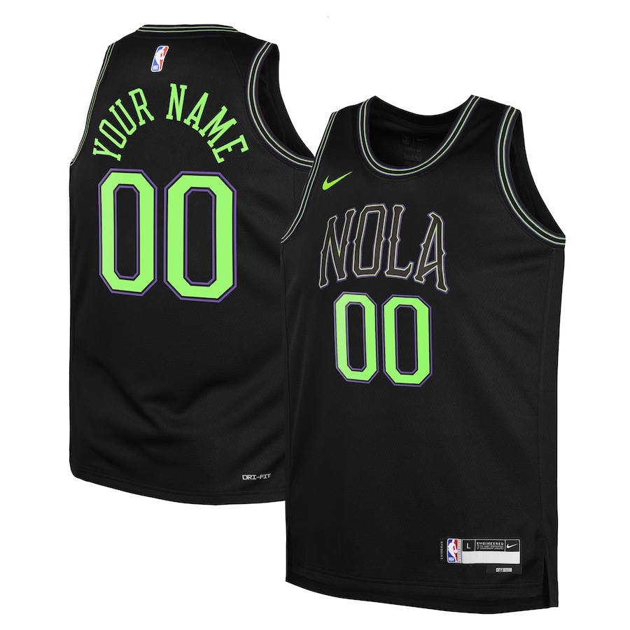 New Orleans Pelicans 2023/24 City Edition Swingman Custom Youth Jersey - Black