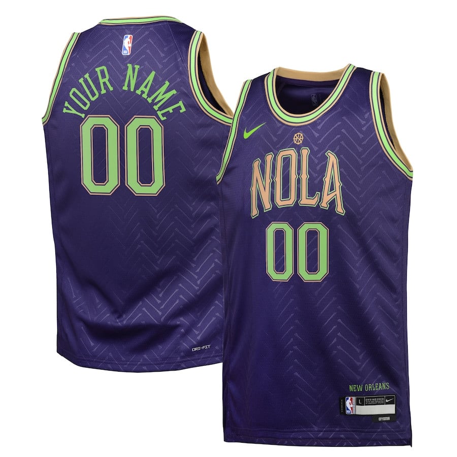 New Orleans Pelicans 2024/25 Swingman Custom Youth Jersey - City Edition - Purple