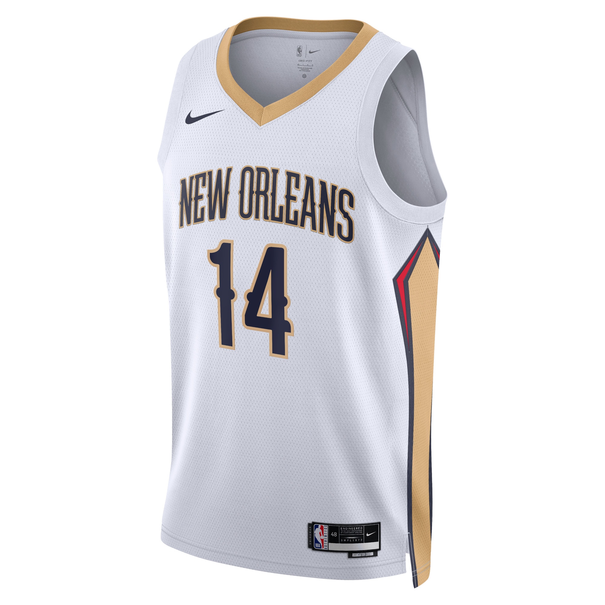 New Orleans Pelicans Association Edition Swingman Jersey - White - Brandon Ingram - Unisex