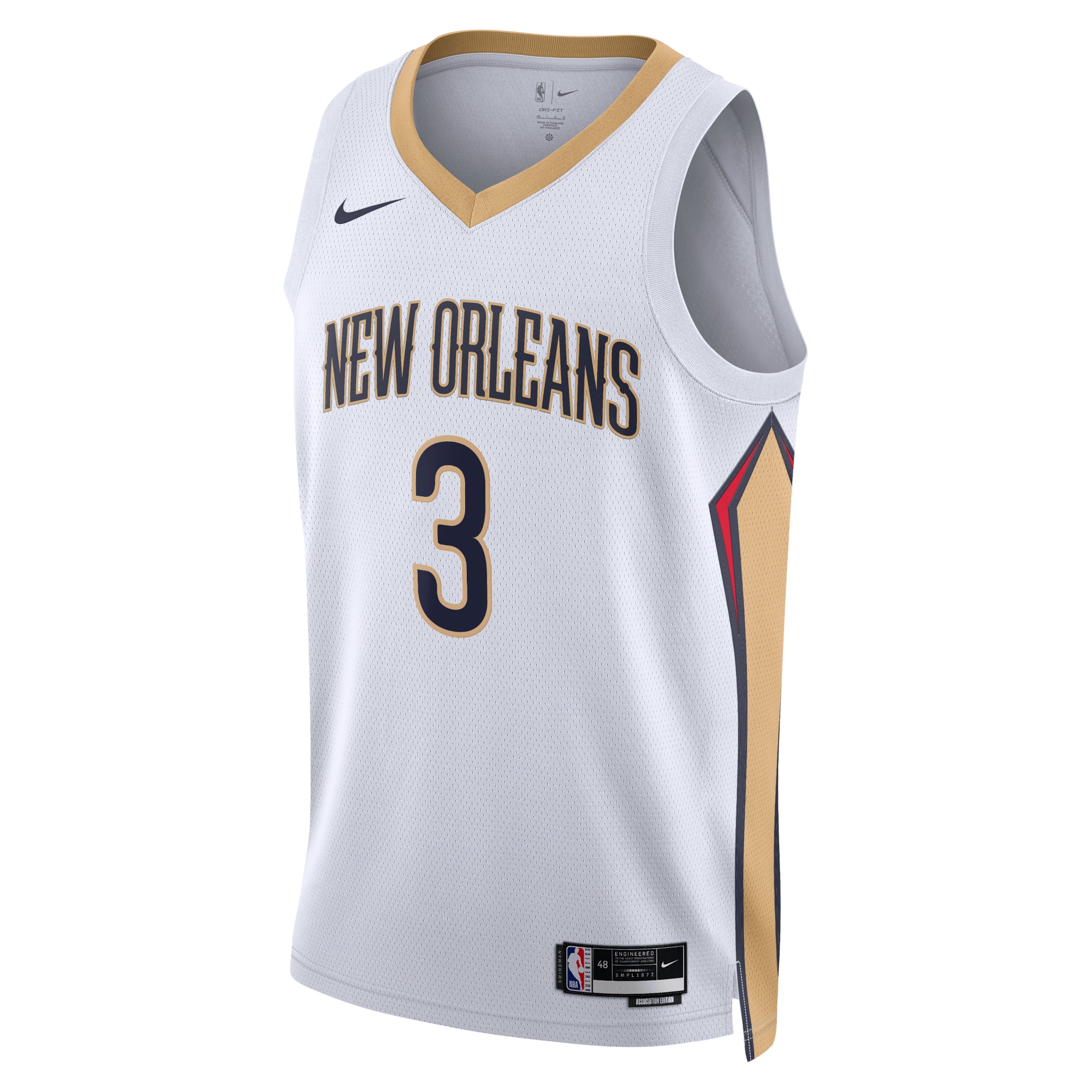 New Orleans Pelicans Association Edition Swingman Jersey - White - C.j. Mccollum - Unisex