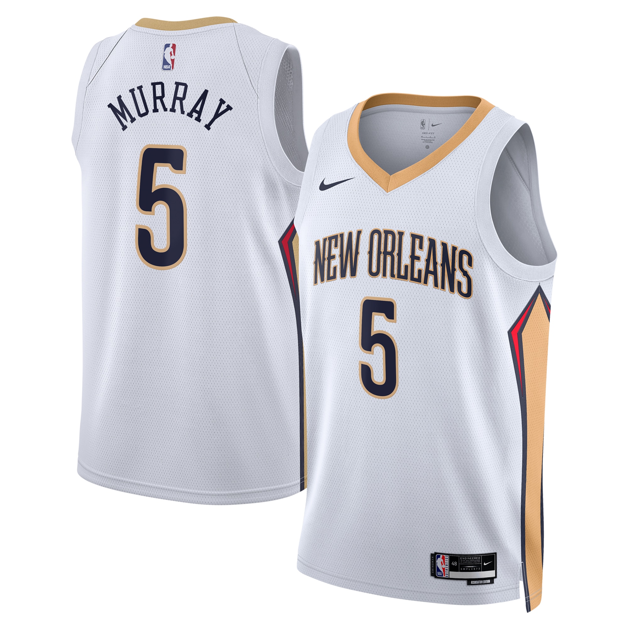 New Orleans Pelicans Association Edition Swingman Jersey - White - Dejounte Murray - Unisex