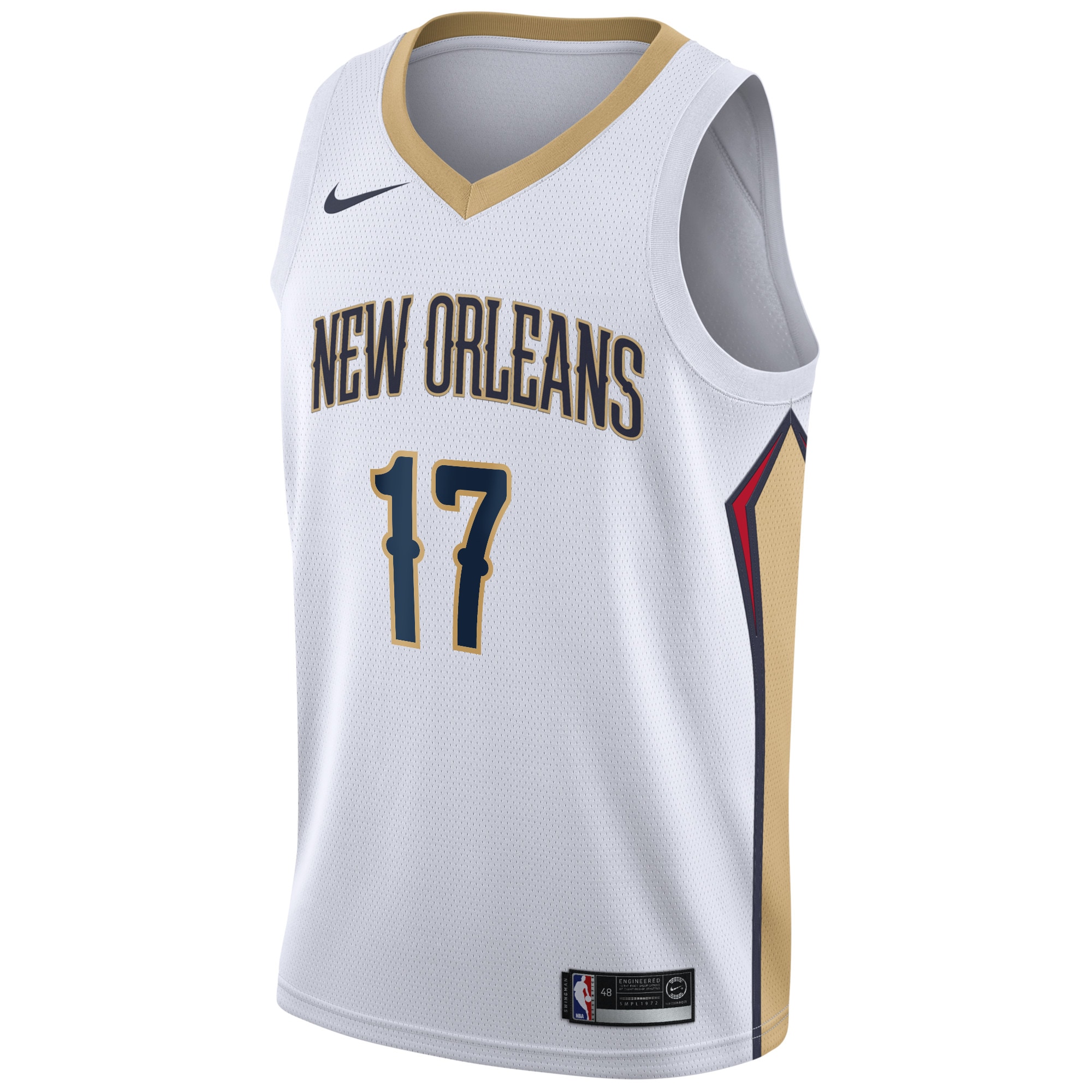 New Orleans Pelicans Association Edition Swingman Jersey - White - Jonas Valanciunas - Mens