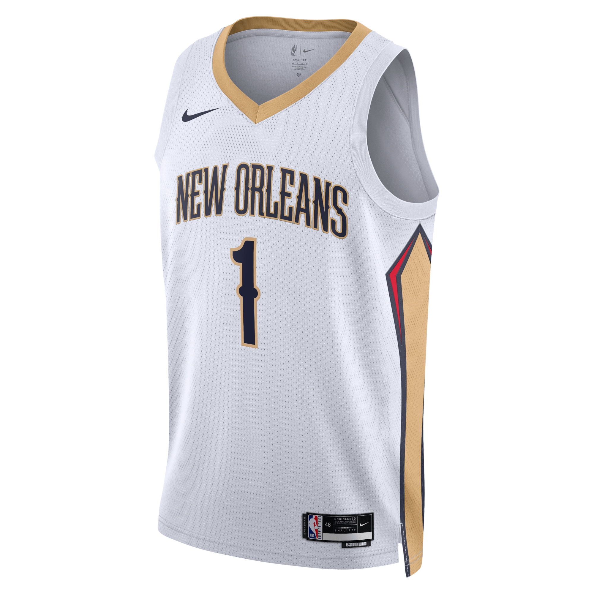 New Orleans Pelicans Association Edition Swingman Jersey - White - Zion Williamson - Unisex