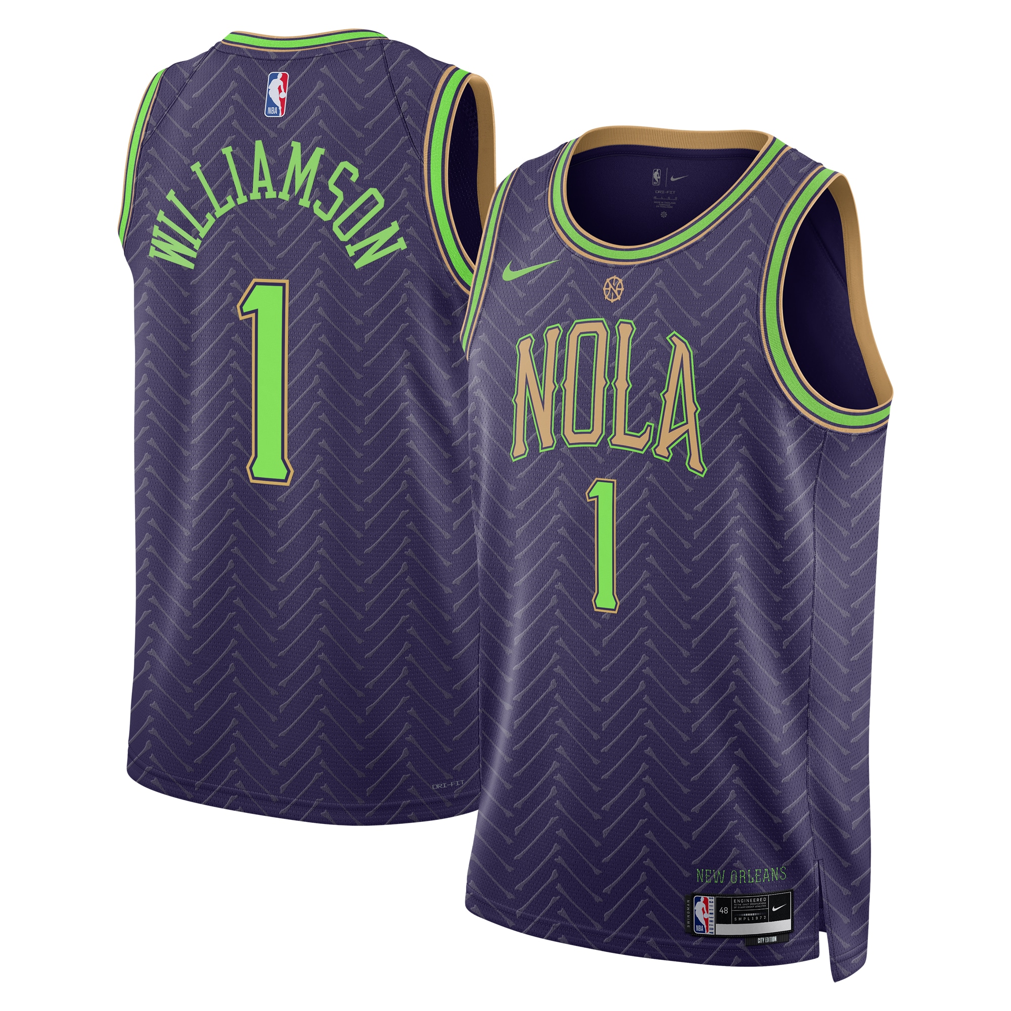 New Orleans Pelicans City Edition Swingman Jersey 2024 - Purple - Zion Williamson - Unisex