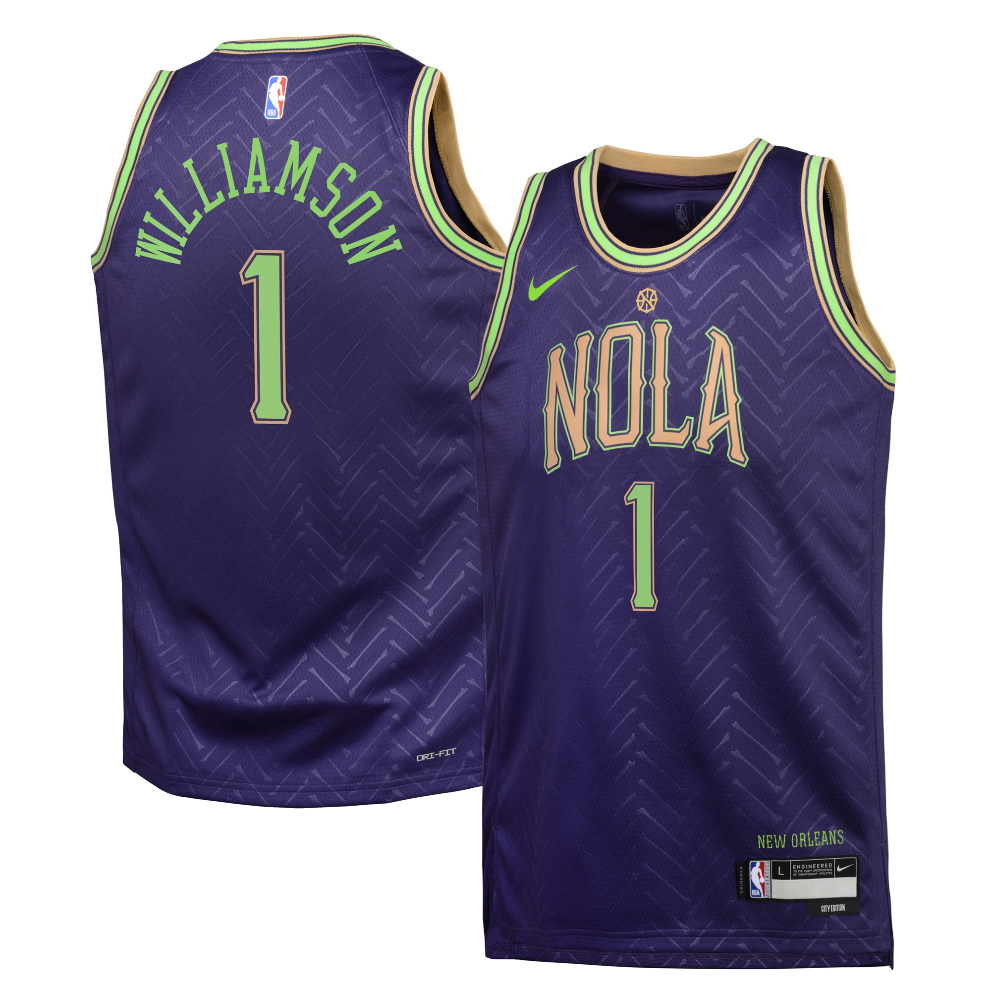 New Orleans Pelicans City Edition Swingman Jersey 2024 - Purple - Zion Williamson - Youth
