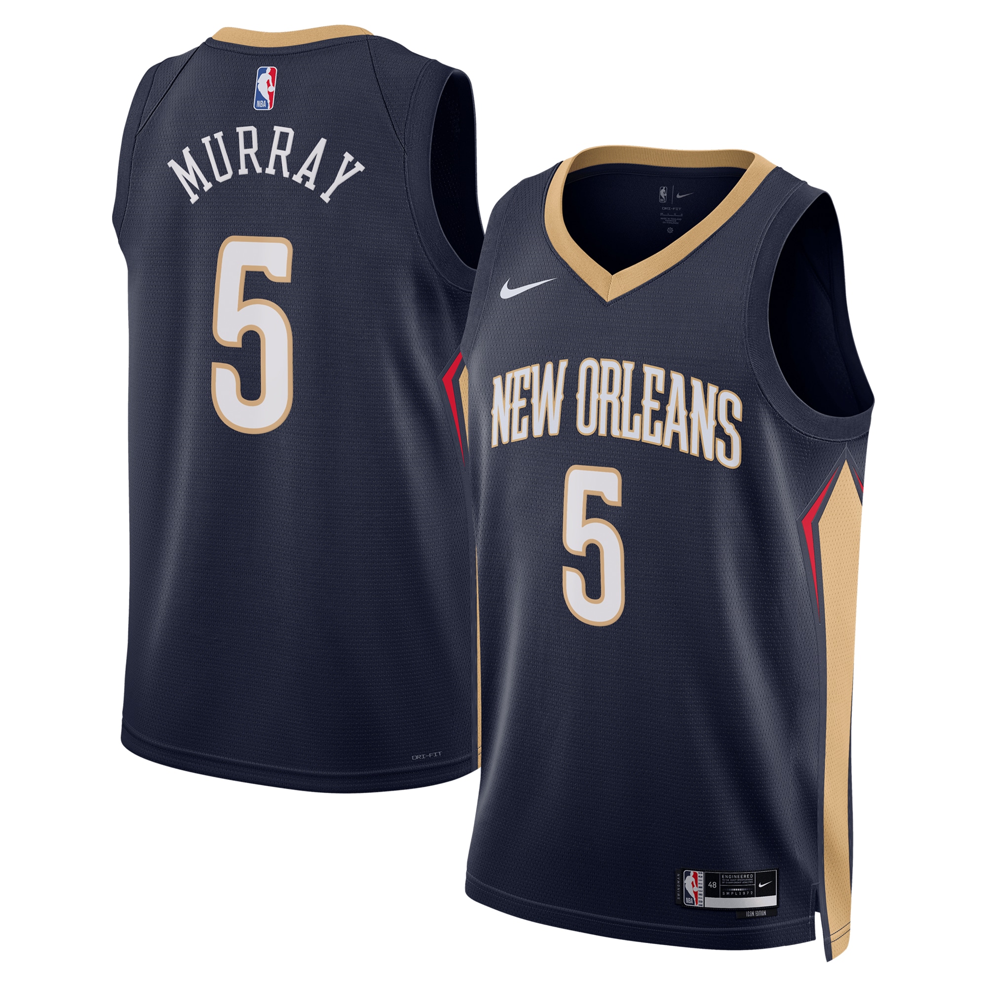 New Orleans Pelicans Icon Edition Swingman Jersey - Navy - Dejounte Murray - Unisex