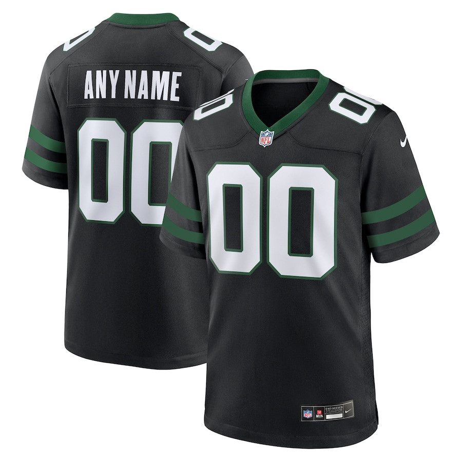 New York Jets Alternate Custom Game Men Jersey - Legacy Black Js8531