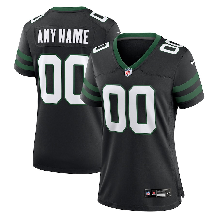 New York Jets Alternate Game Jersey Customized - Women, Black Js9373