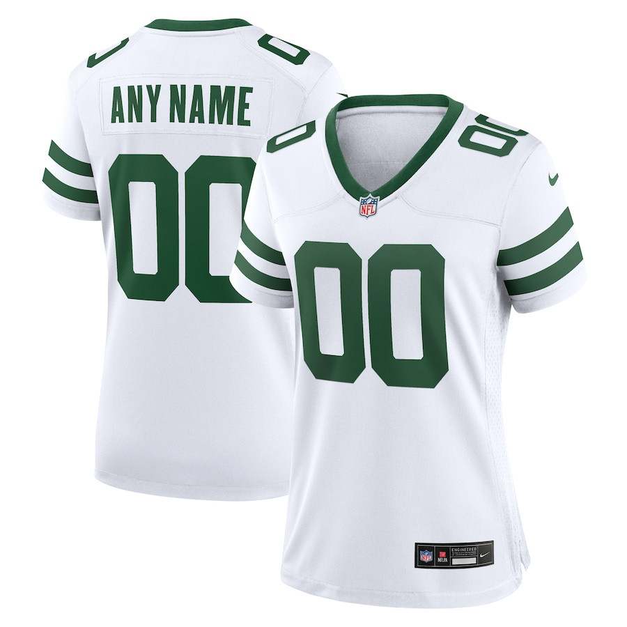 New York Jets Game Jersey Customized - Women, White Js7637