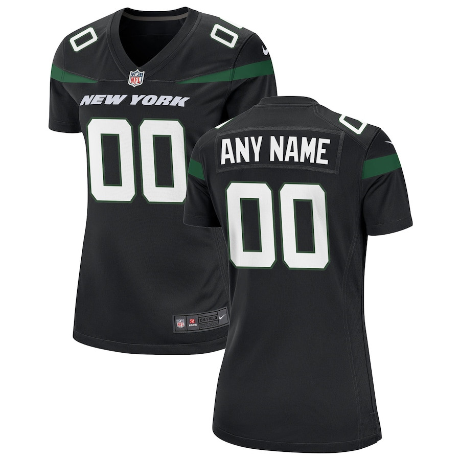 New York Jets Women Alternate Custom Game Jersey - Stealth Black Js7908