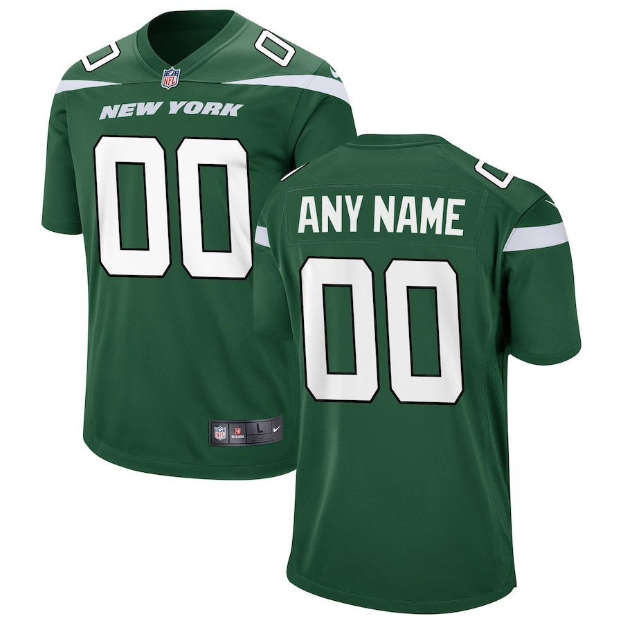 New York Jets Youth Custom Game Jersey - Gotham Green Js4731