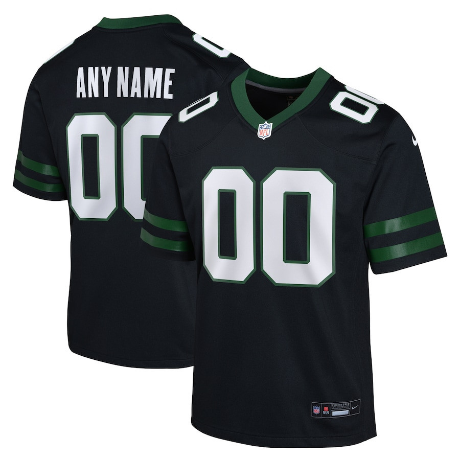 New York Jets Youth Game Jersey Customized , Legacy Black Js9335