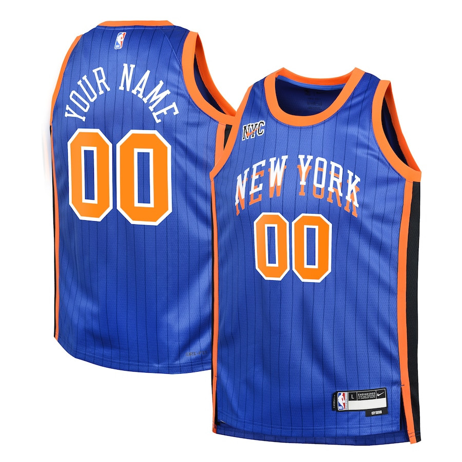 New York Knicks 2023/24 City Edition Swingman Custom Youth Jersey - Blue