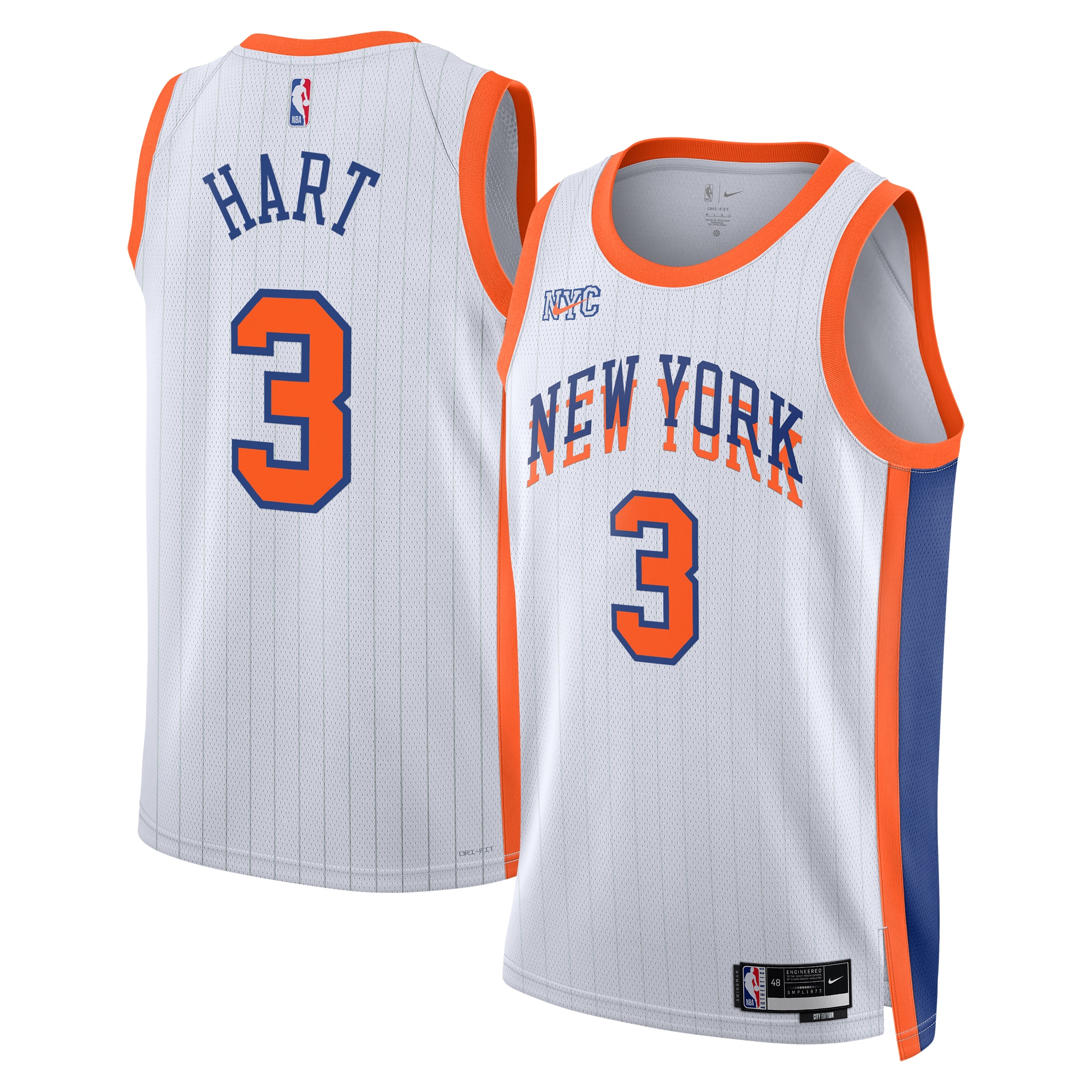 New York Knicks City Edition Swingman Jersey 2024 - White - Josh Hart - Unisex