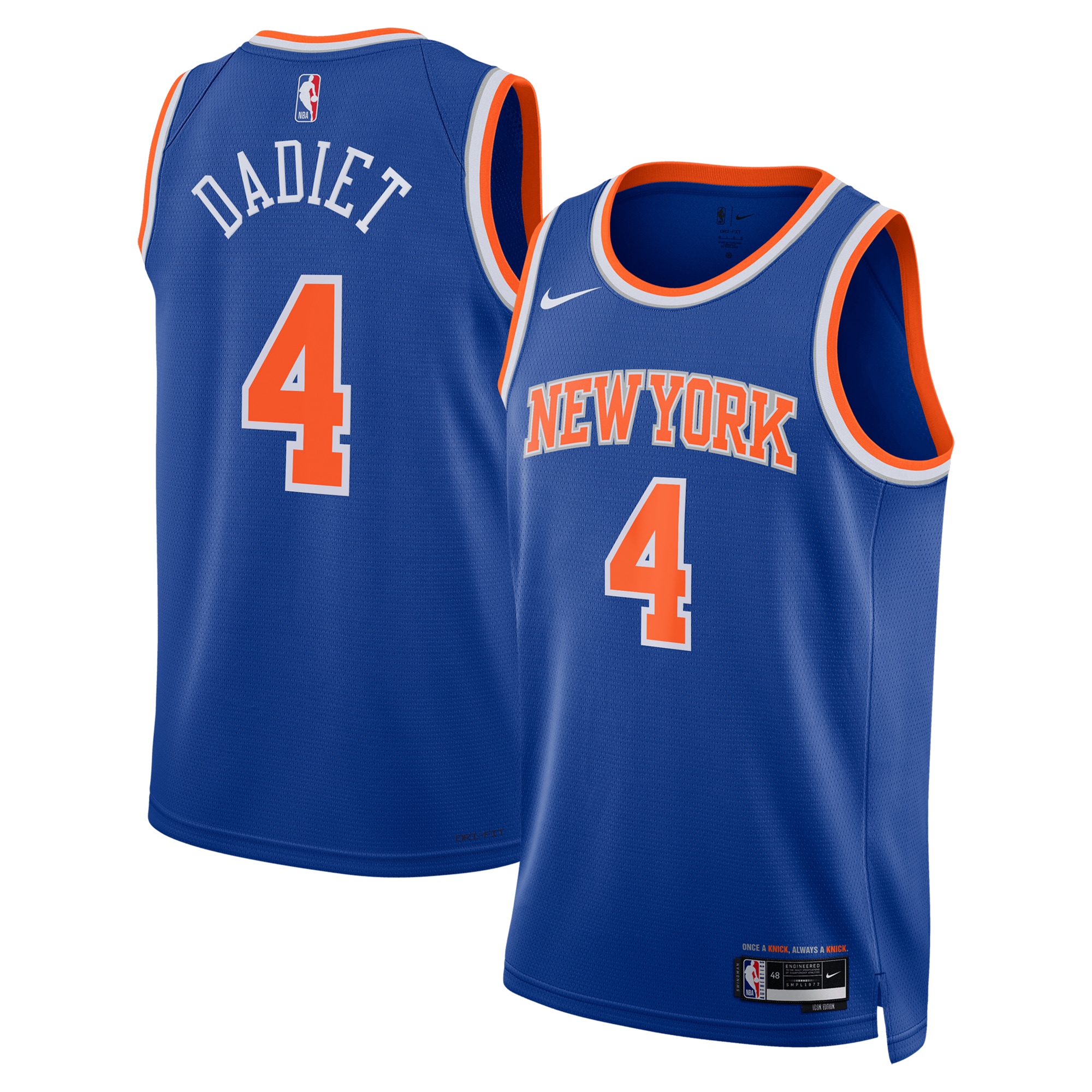 New York Knicks Icon Swingman Jersey - Blue - Pac?me Dadiet - Unisex