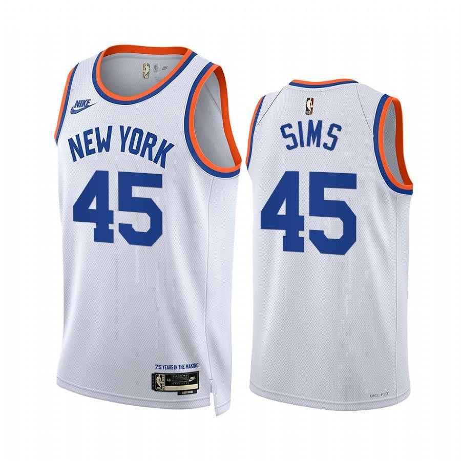 New York Knicks Jericho Sims 45 White Year Zero Classic Editionjersey - Men Jersey