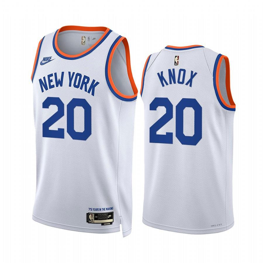 New York Knicks Kevin Knox 20 White Year Zero Classic Edition Jersey - Men Jersey