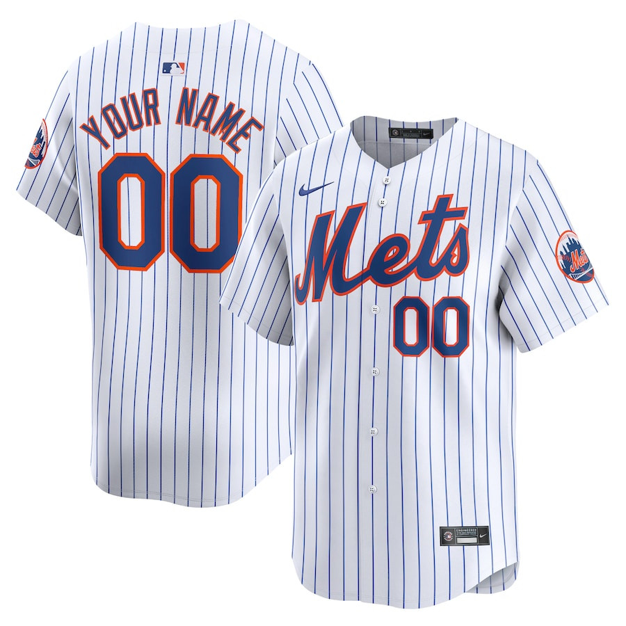New York Mets Home Limited Custom Youth Jersey - White