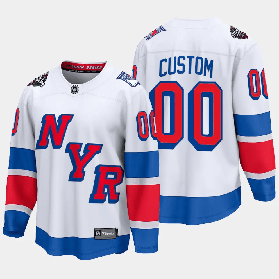 New York Rangers 2024 Stadium Series Patch Custom Breakaway Jersey - Men, White