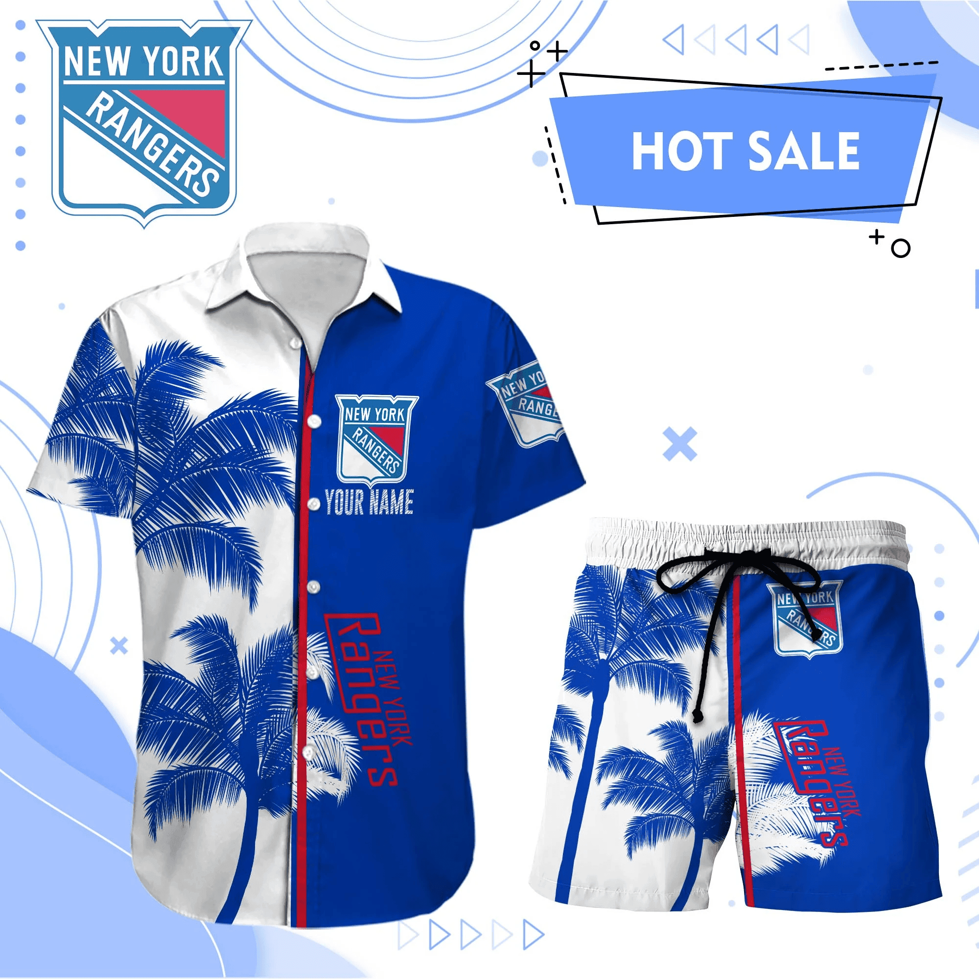 New York Rangers Hawaiian Shirt And Set - Customized