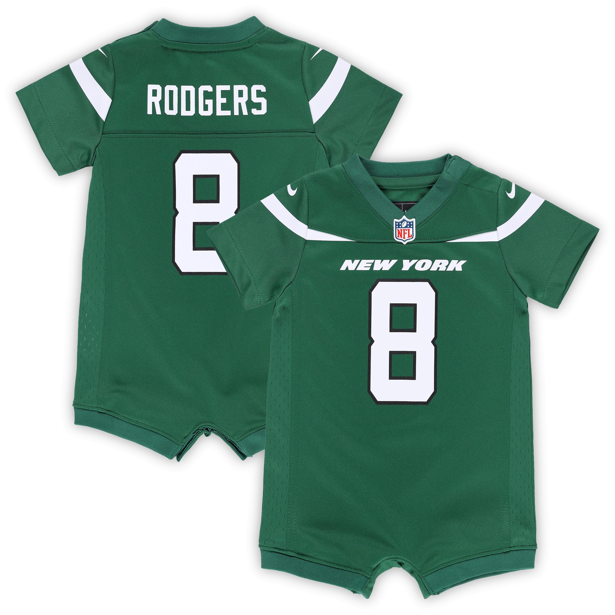Newborn & Infant New York Jets Aaron Rodgers Green Game Romper Jersey Js8090