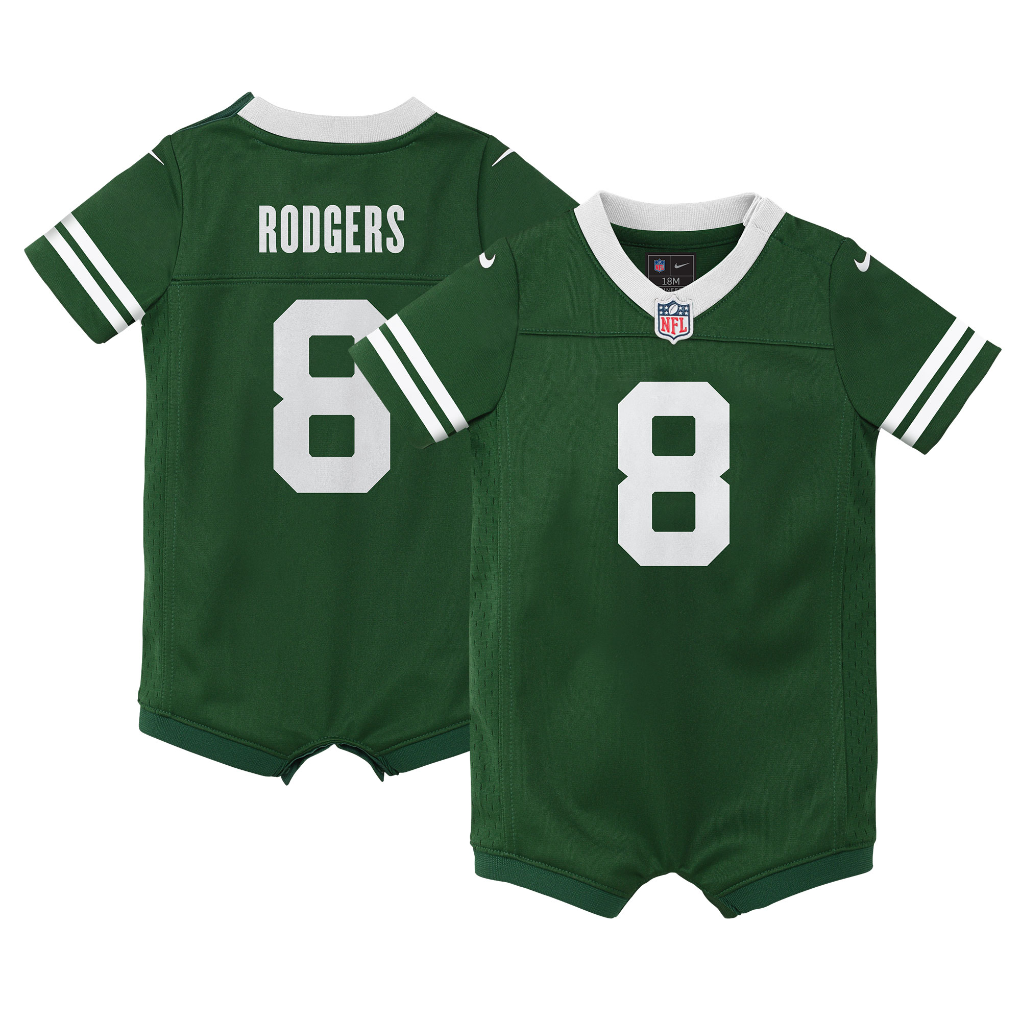 Newborn & Infant New York Jets Aaron Rodgers Legacy Green Game Romper Jersey Js2397