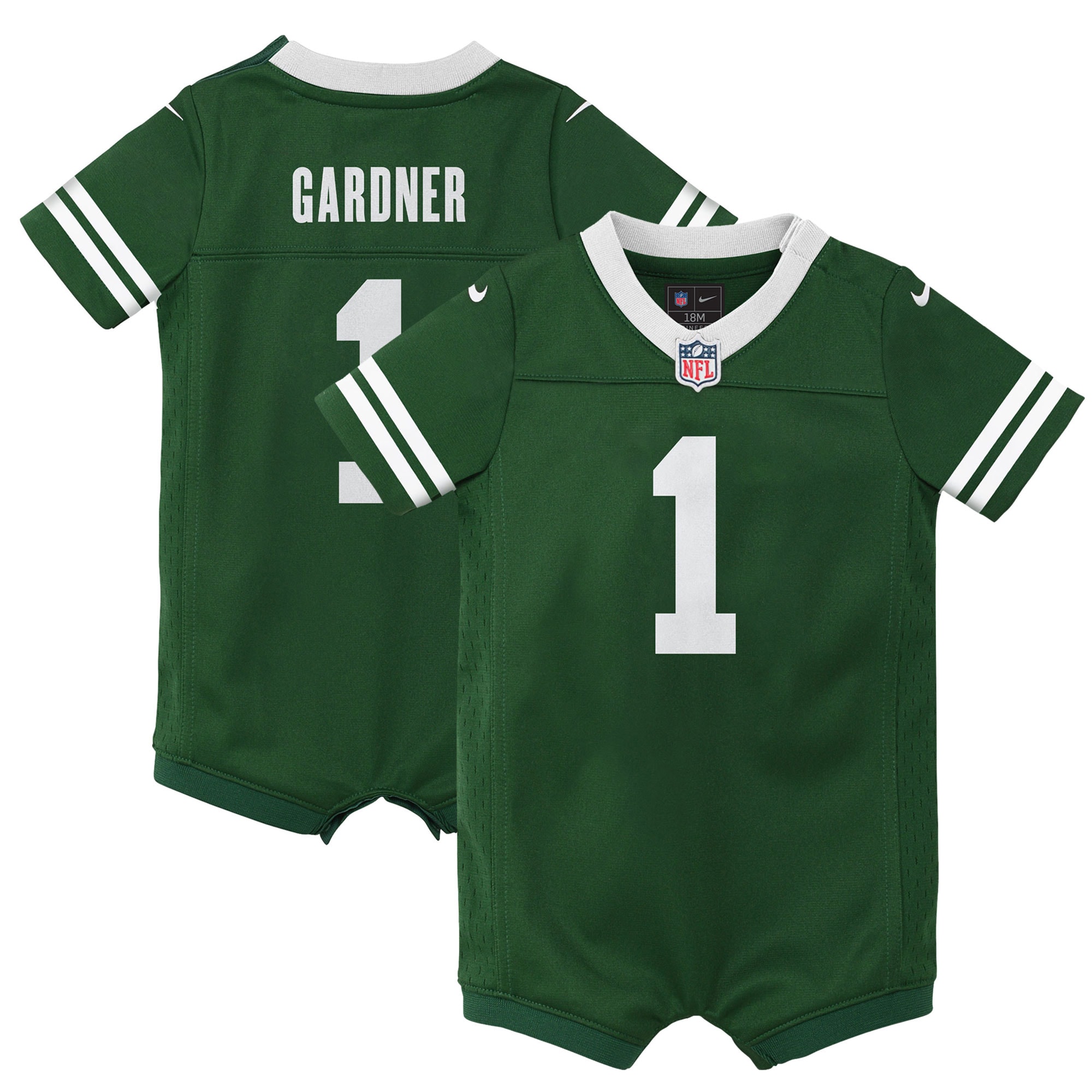 Newborn & Infant New York Jets Ahmad Sauce Gardner Legacy Green Game Romper Jersey Js7214