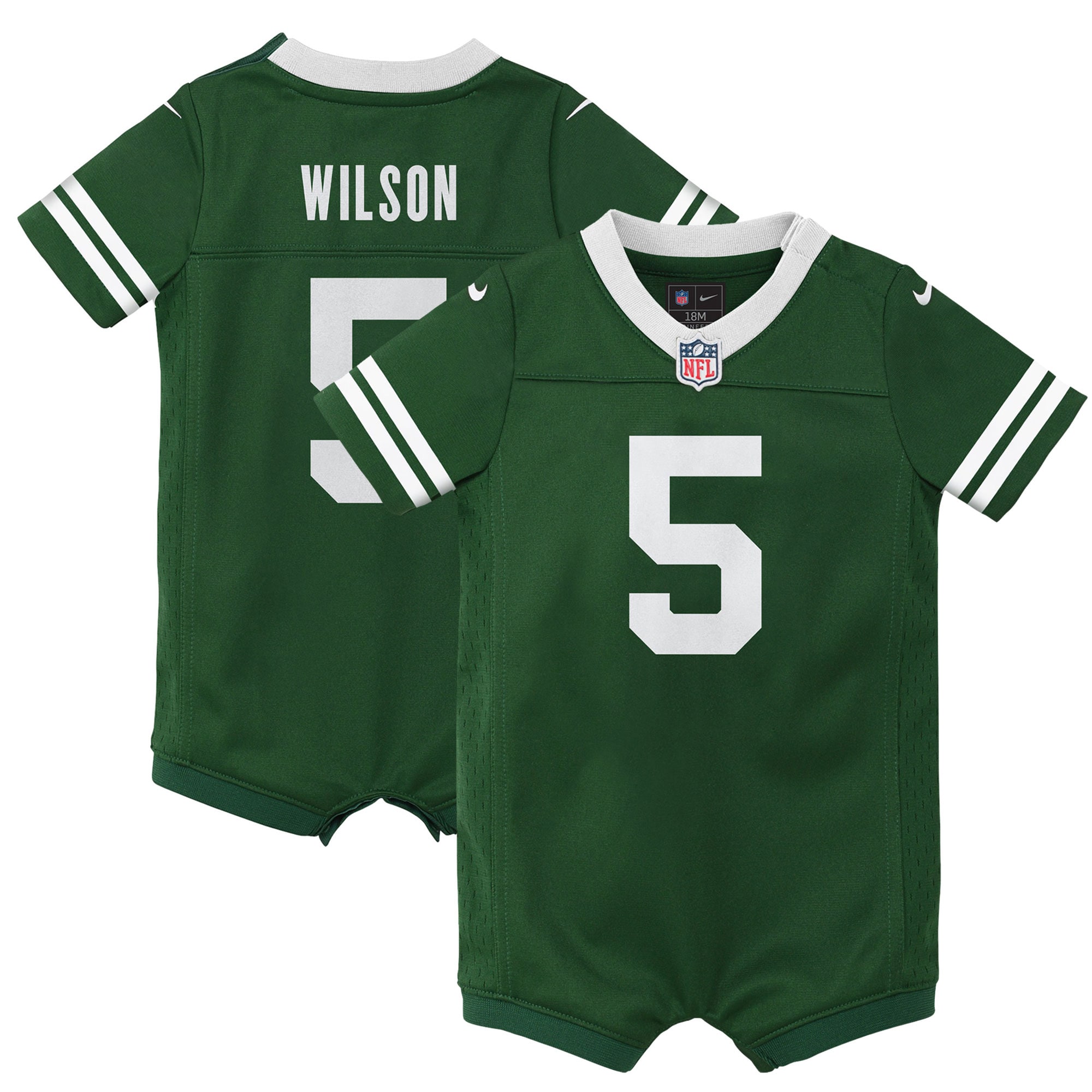 Newborn & Infant New York Jets Garrett Wilson Legacy Green Game Romper Jersey Js9598
