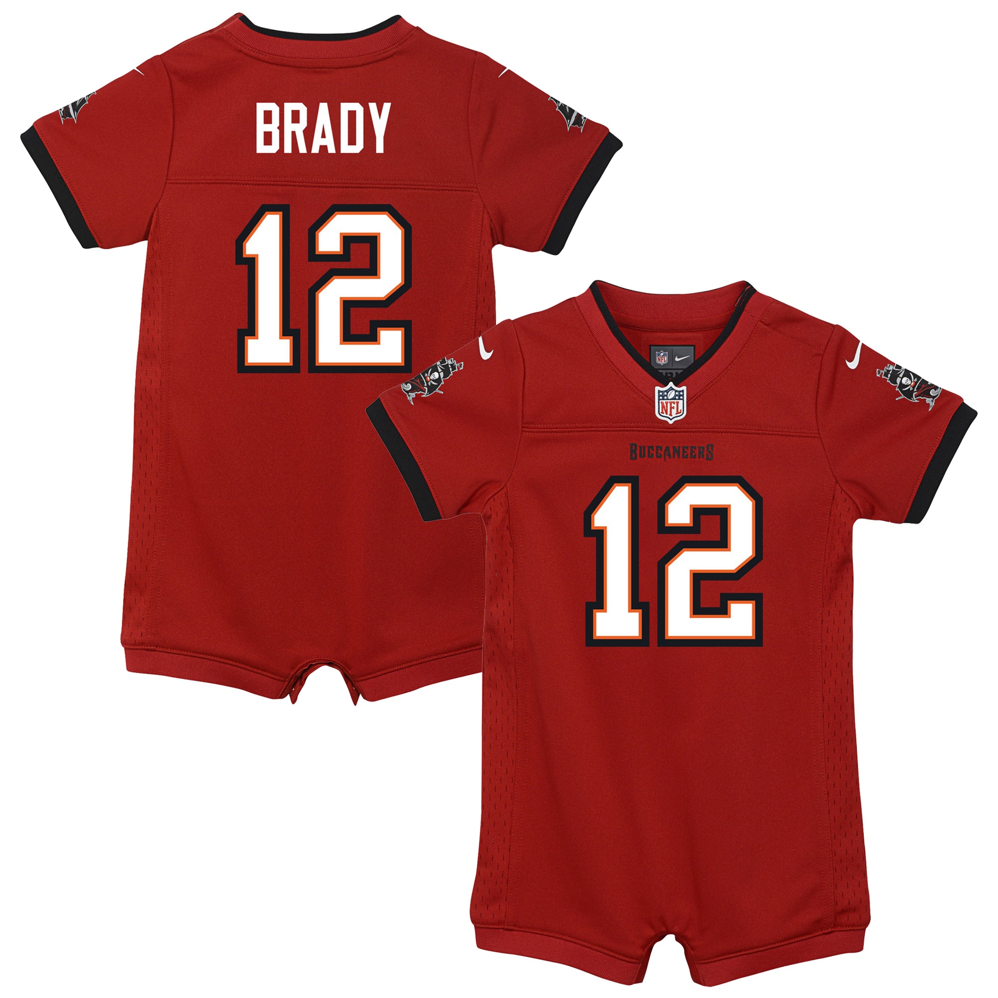 Newborn & Infant Tampa Bay Buccaneers Tom Brady Red Game Romper Jersey Js7085