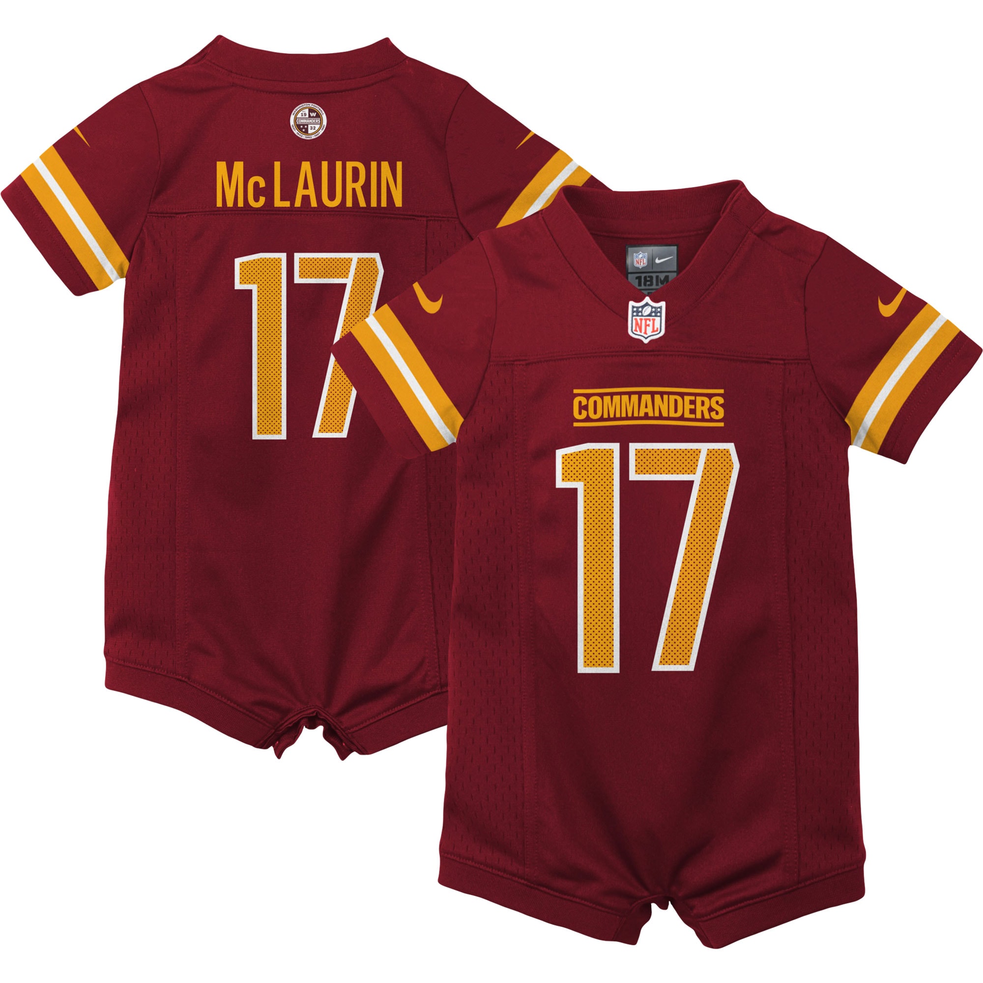 Newborn & Infant Washington Commanders Terry Mclaurin Burgundy Game Romper Jersey Js2317