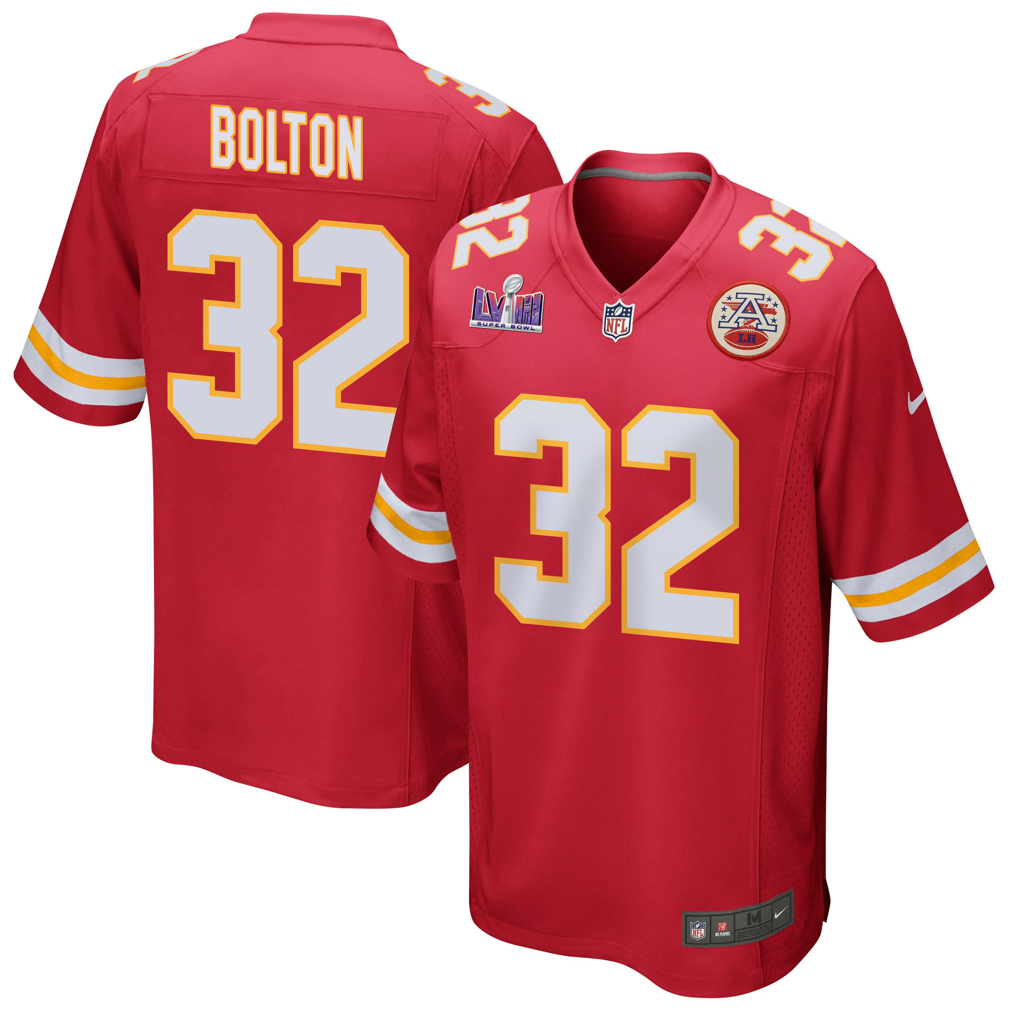 Nick Bolton 32 Kansas City Chiefs Super Bowl Lviii Patch Game Men Jersey - Red Js9311