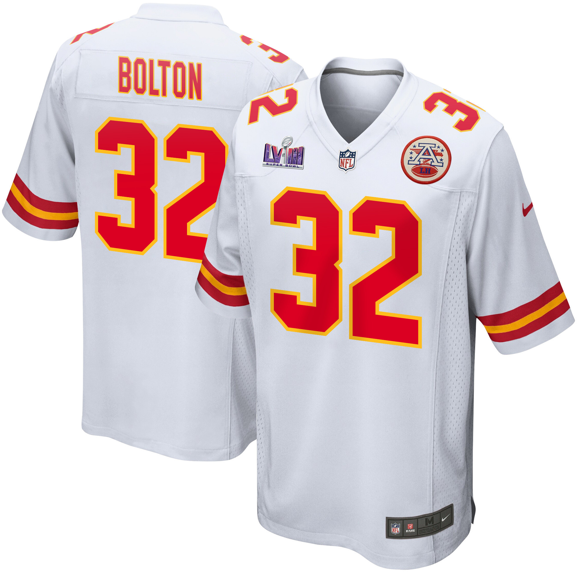 Nick Bolton 32 Kansas City Chiefs Super Bowl Lviii Patch Game Men Jersey - White Js2138